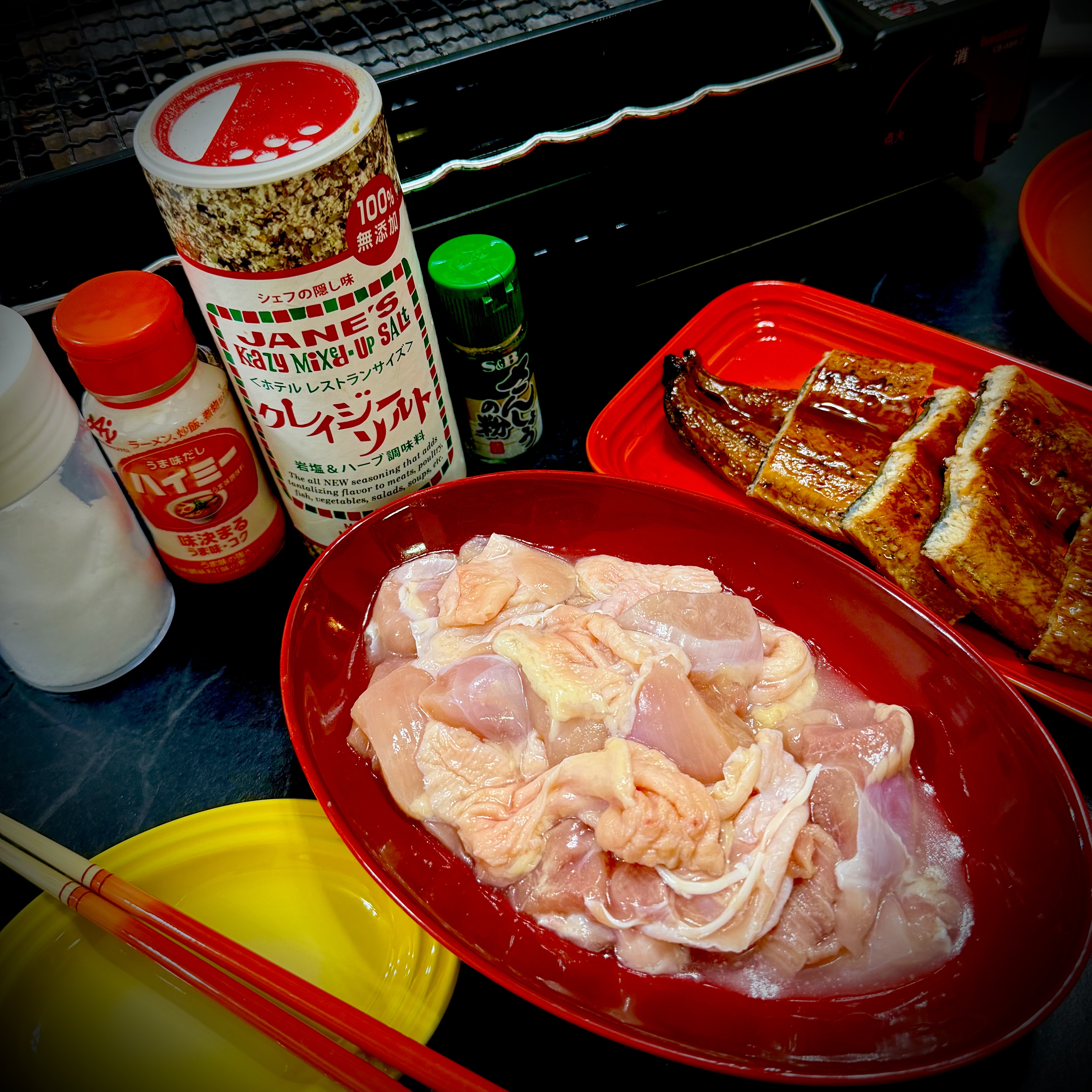 焼き鳥と鰻の蒲焼セット