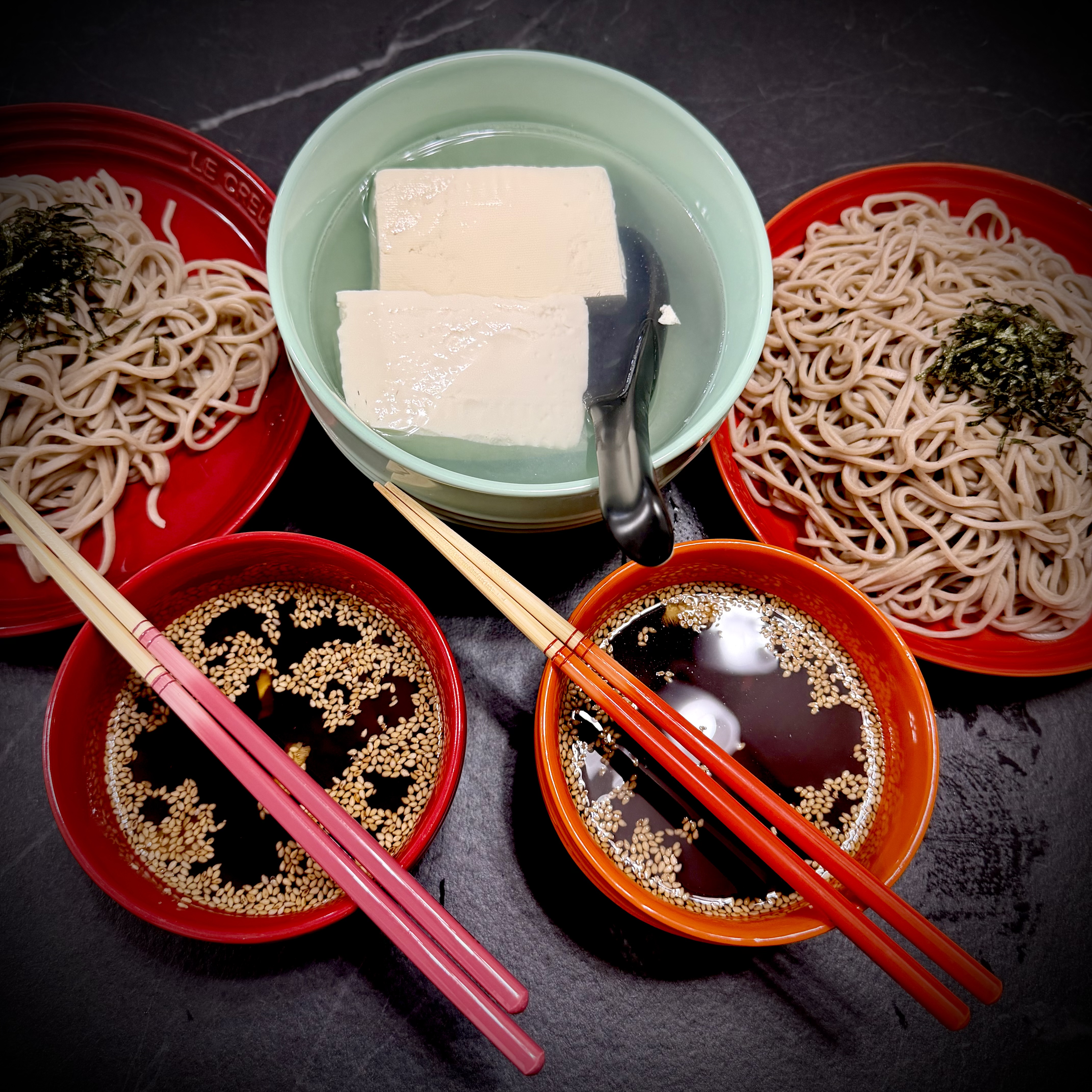 ざるそばと温豆腐定食